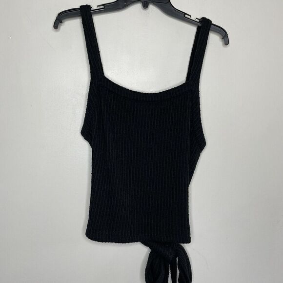 MADEWELL Knit Tank Top Womens Large Black Tie Wrap Sleeveless Cotton Blend J4453 - Picture 4 of 14